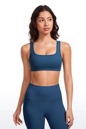 Ribbed Square Neck Padded Mini Bra