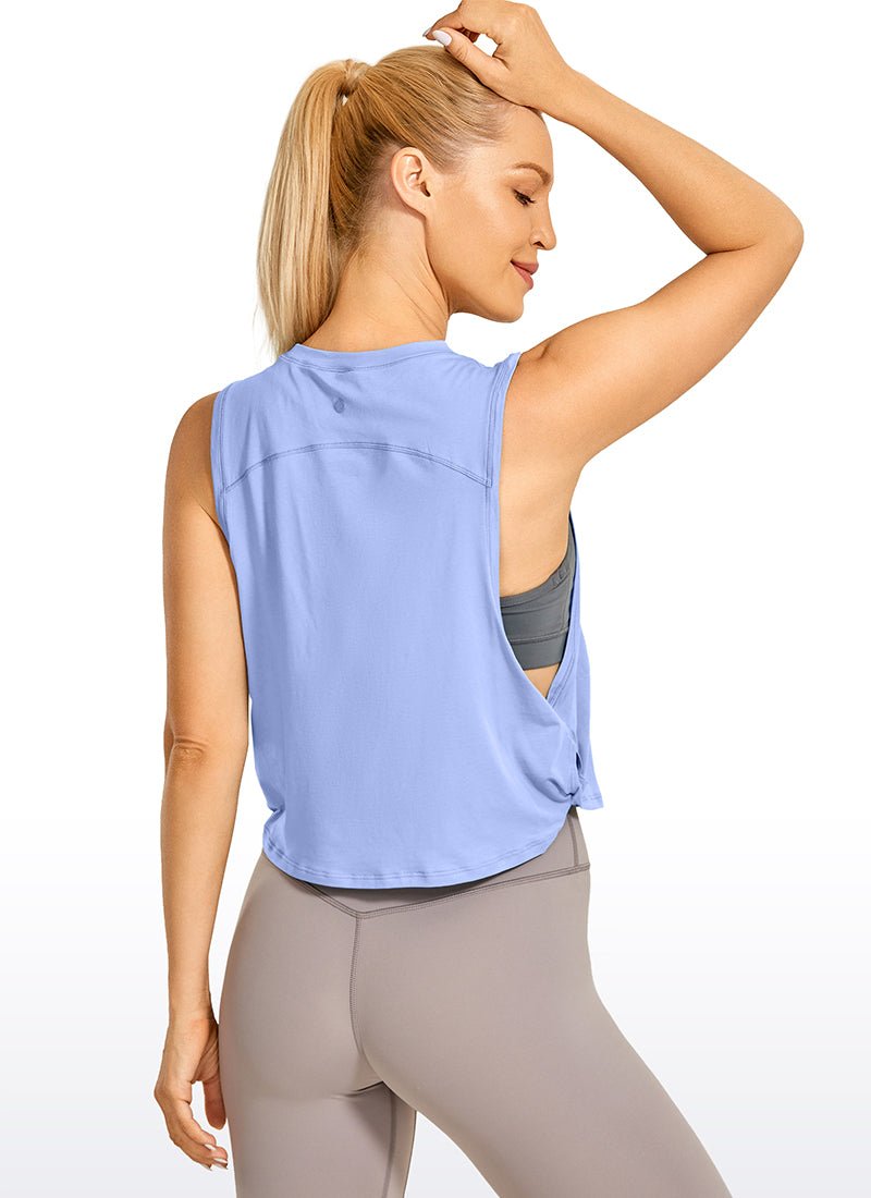 Pima Cotton Crop Deep Armhole Tank - Image 2