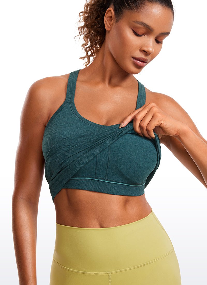 Seamless Racerback Built in Bra Ribbed Tank - Image 4