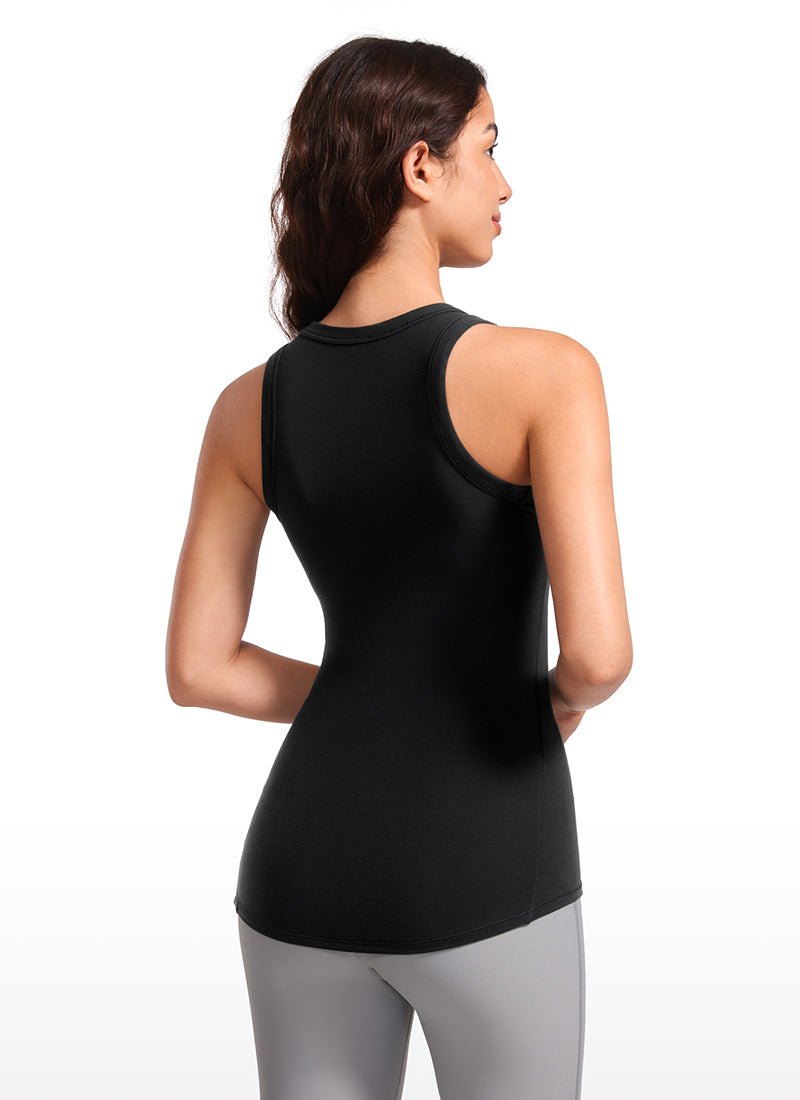 Hip Length High Neck Ribbed Racerback Tank - Image 6